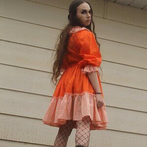 I girl reworked vintage orange dress!
